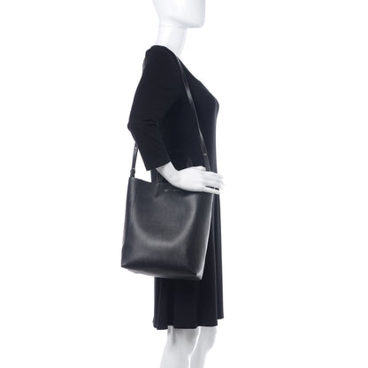 Celine Grained Calfskin Small Vertical Cabas Black 2 of 9