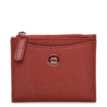 Chanel Caviar CC Zip Card Holder Red 1 of 7