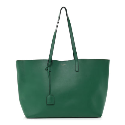 Saint Laurent Calfskin Large Shopping Tote Emerald Green 2 of 13