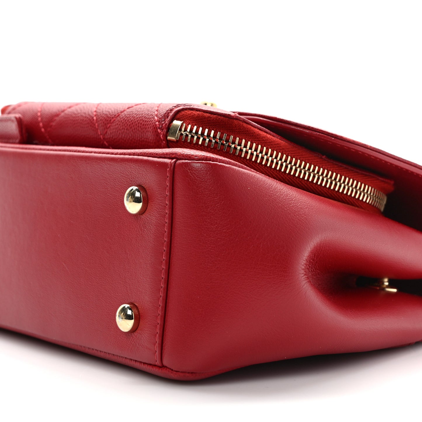 Caviar Quilted Small Business Affinity Flap Red