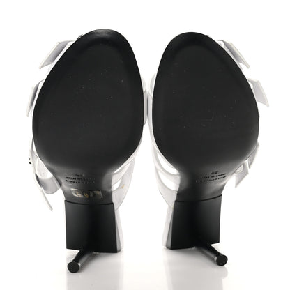 Balenciaga Shiny Sheepskin Bluckle K 80mm Sandals 38 White 7 of 10