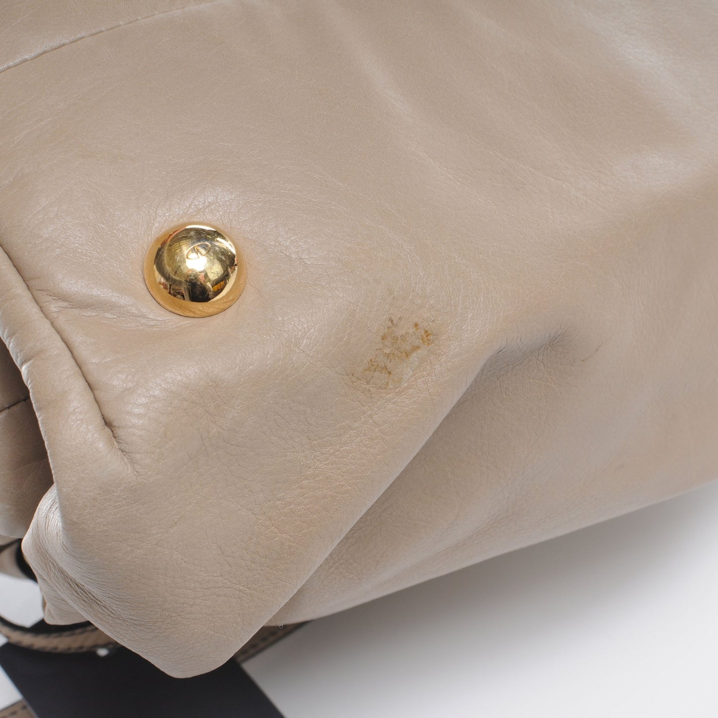 Calfskin Vanite Studded Dome Taupe
