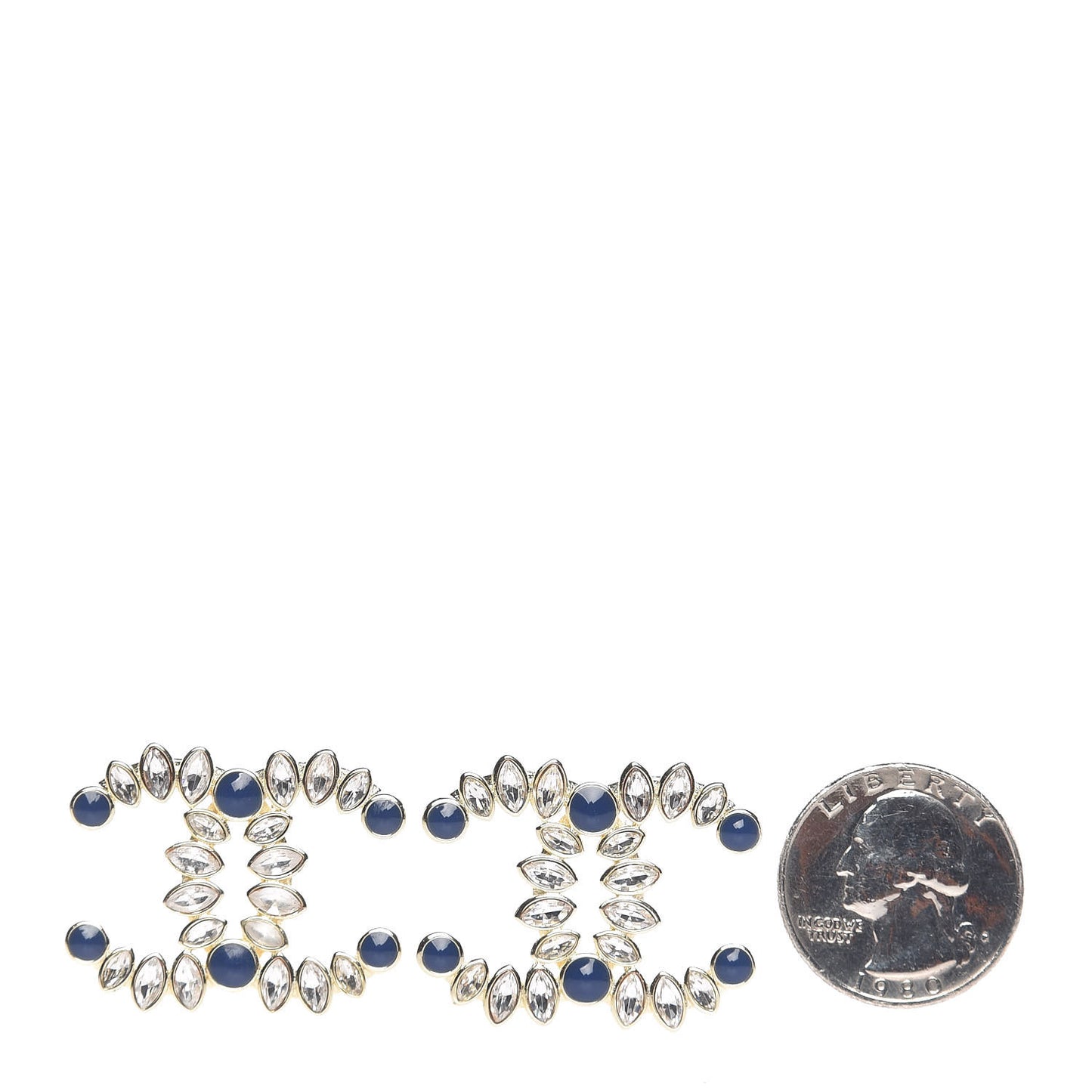 Strass Crystal Dazzling Wheat CC Earrings Blue Gold