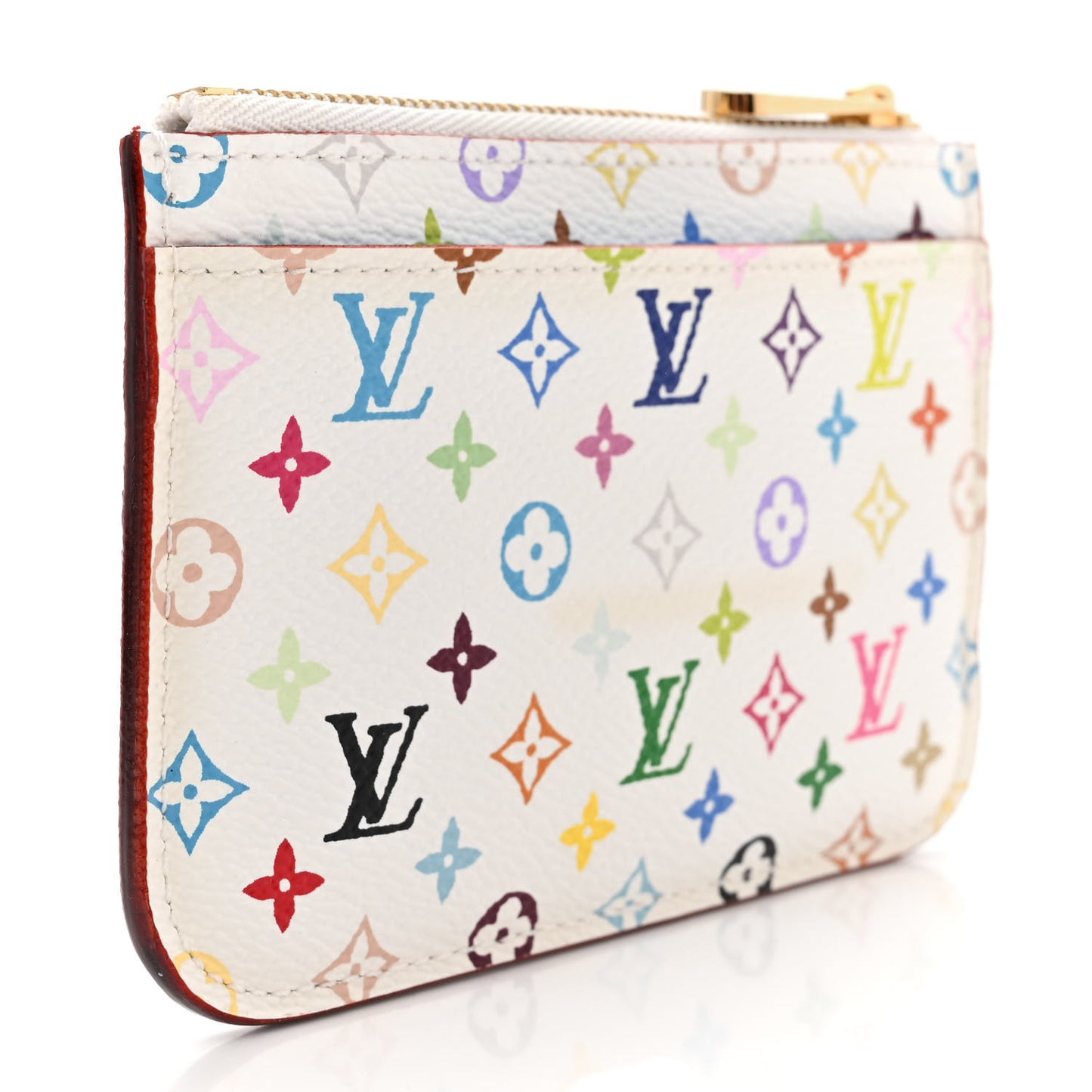 LOUIS VUITTON Monogram Multicolor Key Pouch White Anie