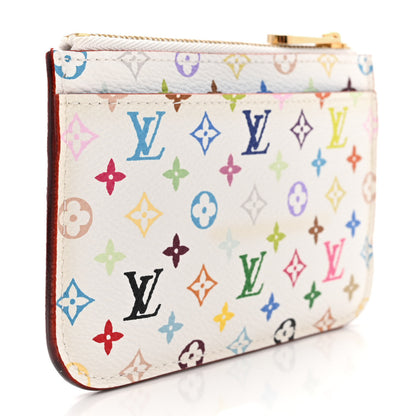 Louis Vuitton LOUIS VUITTON Monogram Multicolor Key Pouch White Anie 3 of 7