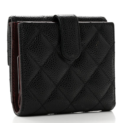 Chanel Caviar Quilted Compact French Flap Wallet Black 3 of 15