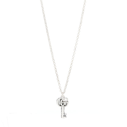 Gucci Sterling Silver Double G Key Pendant Necklace 1 of 5