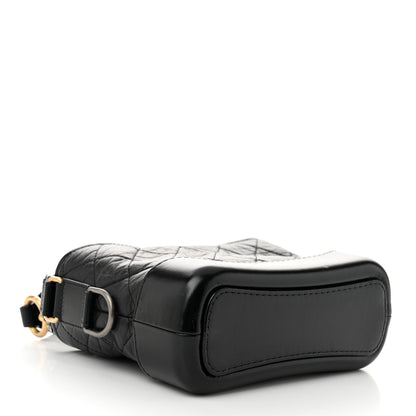 Chanel Aged Calfskin Quilted Small Gabrielle Logo Hobo Black 4 of 10