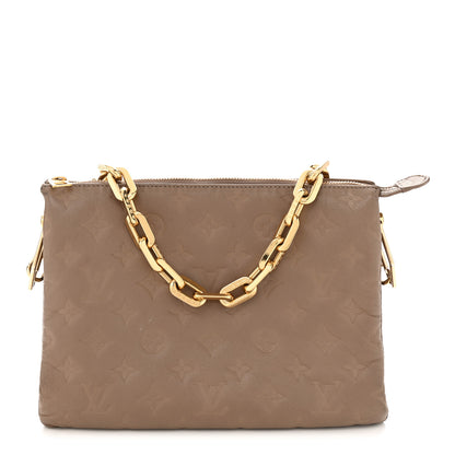 Louis Vuitton Lambskin Embossed Monogram Coussin PM Taupe 1 of 12