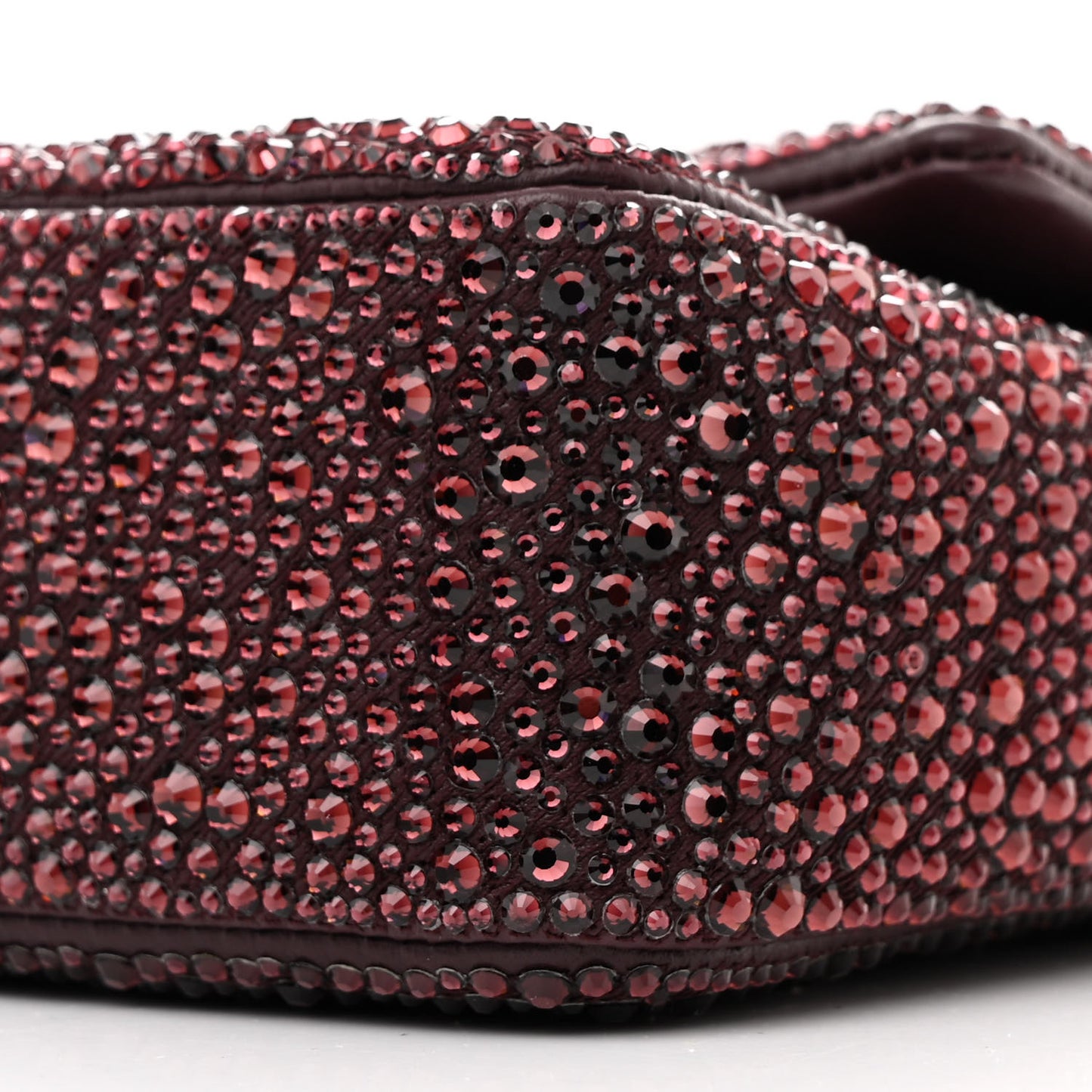 Lambskin Crystal Diamante Small Flap Burgundy