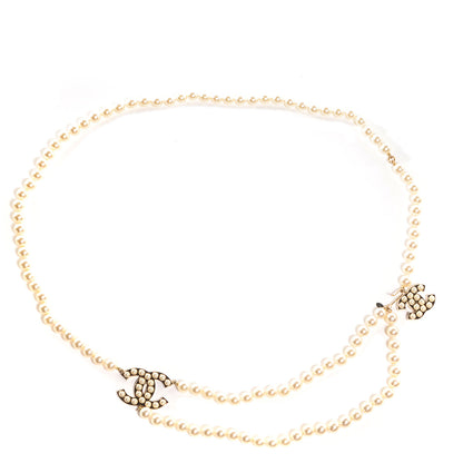 Chanel Pearl CC Double Strand Belt 85 Gold 1 of 6