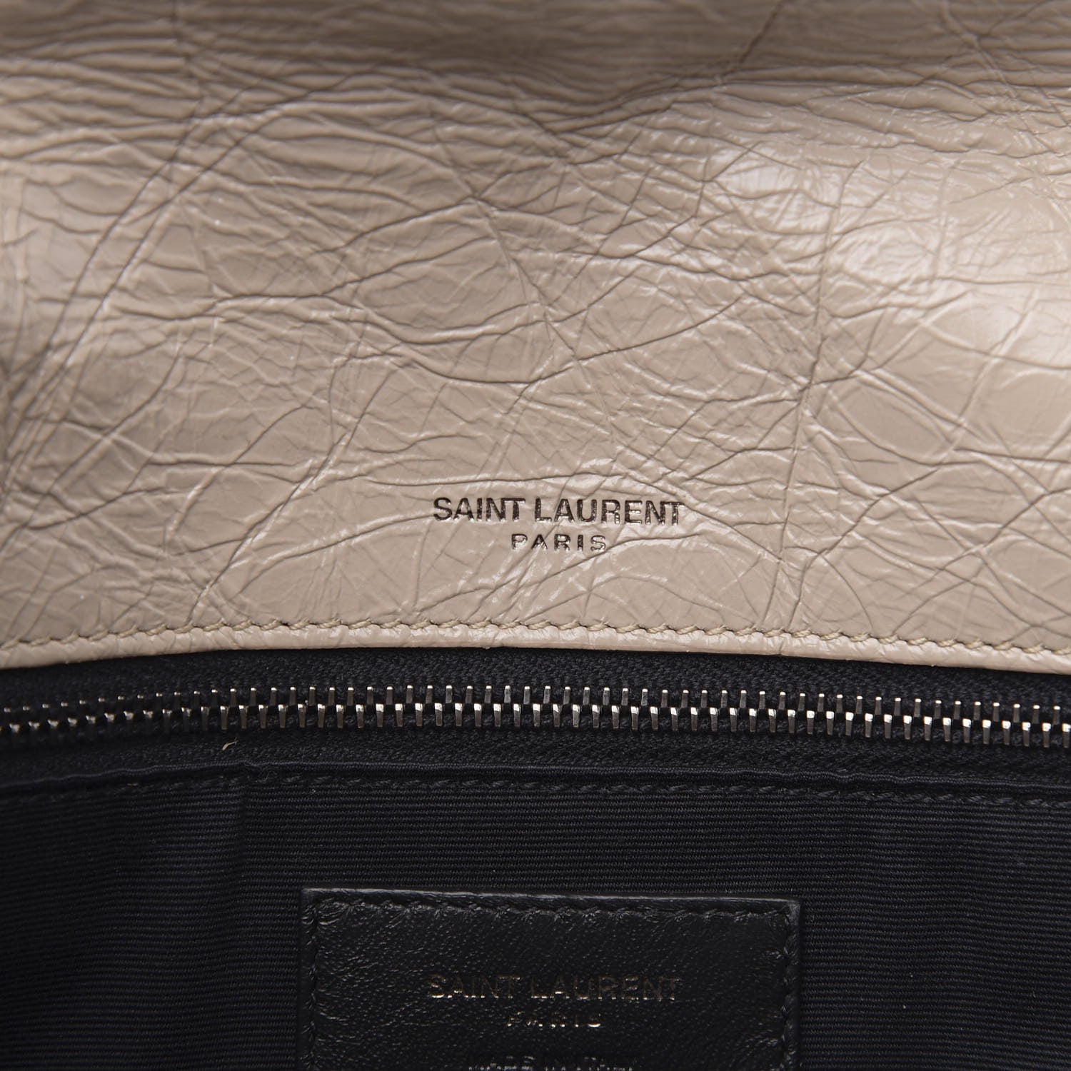 Saint Laurent Crinkled Calfskin Matelasse Monogram Medium Niki Chain Satchel Light Natural 7 of 13