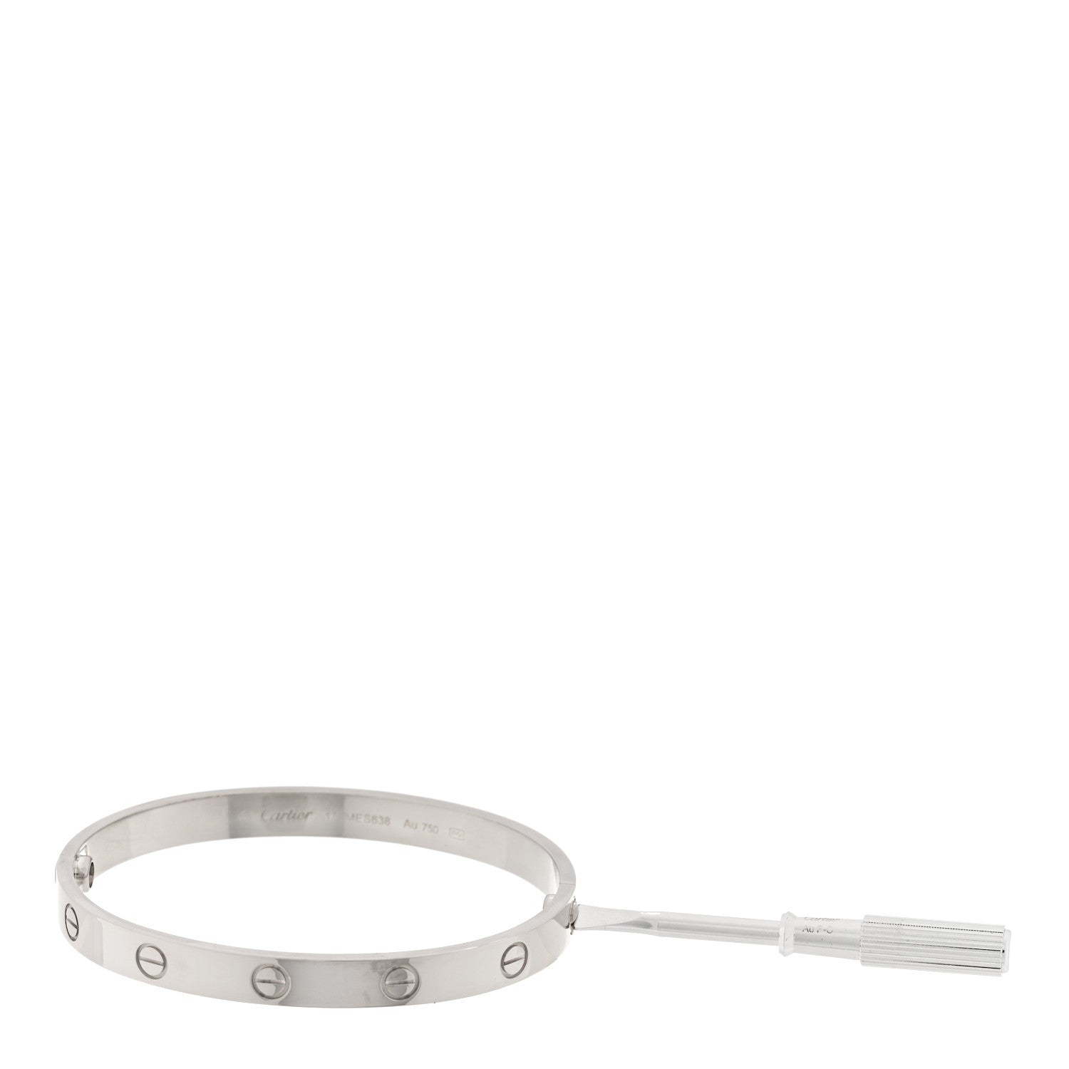 Cartier 18K White Gold LOVE Bracelet 17 4 of 5