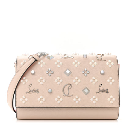 Christian Louboutin Grained Calfskin Spikes Loubinthesky Paloma Clutch Leche 1 of 15