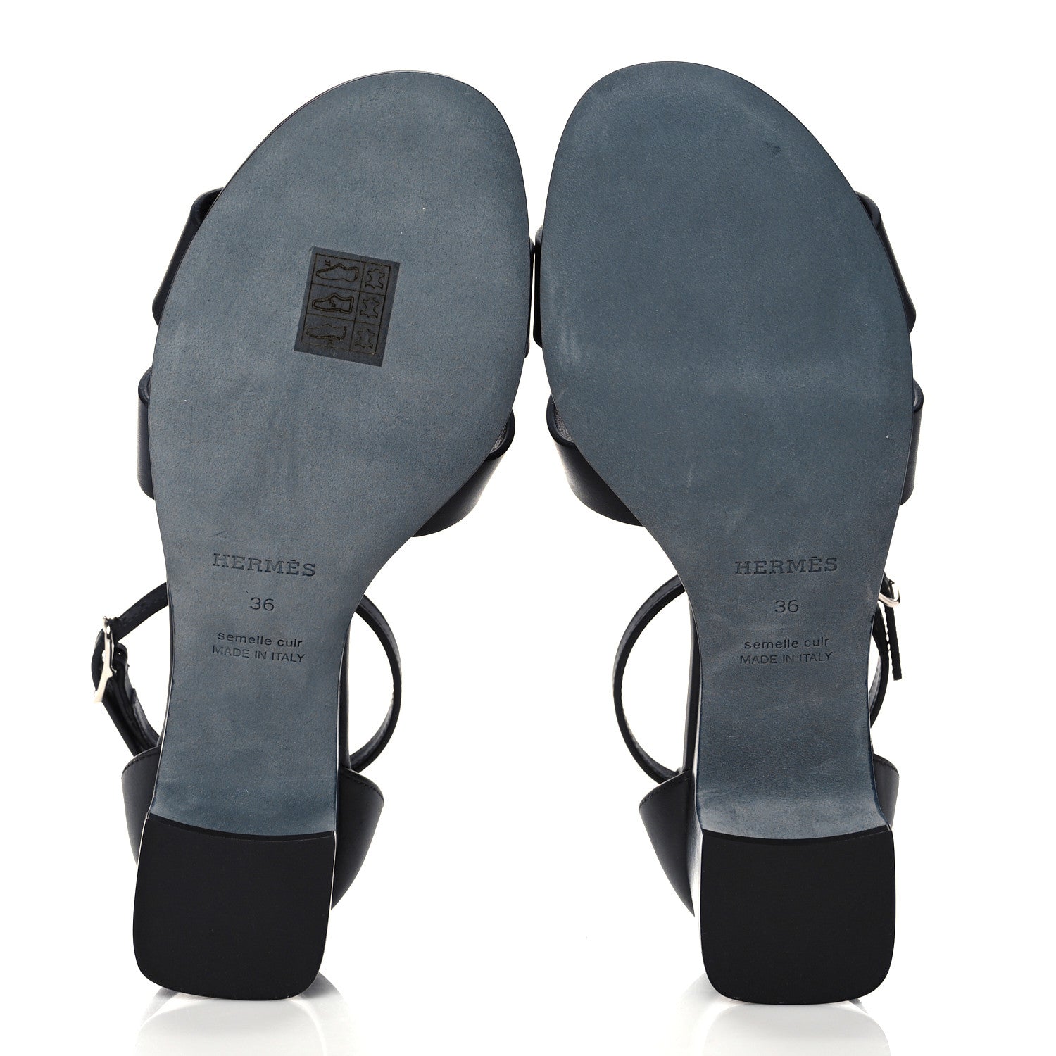 Hermes Calfskin Encens 50 Sandals 36 Black 5 of 9
