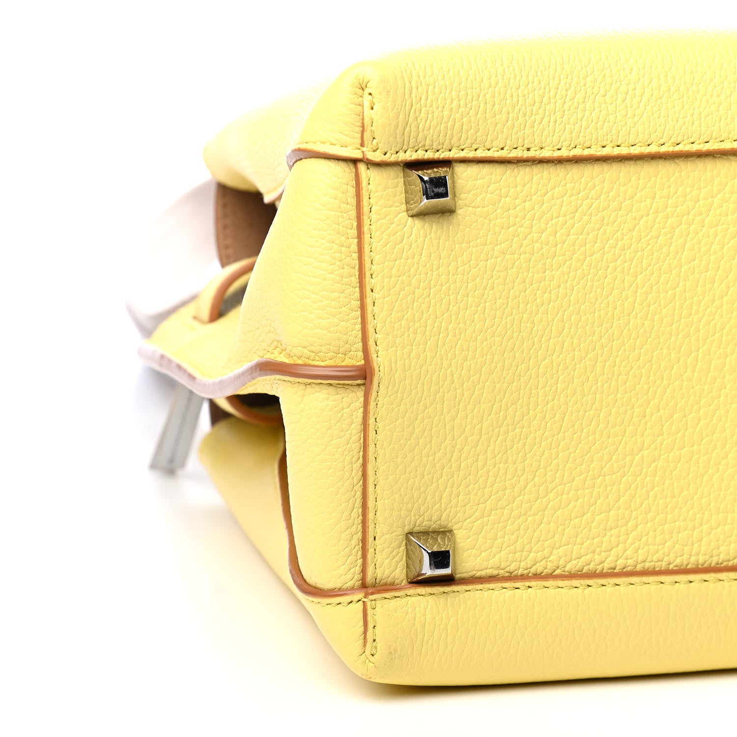 MCM Grained Calfskin Medium Milla Tote Custard Yellow 9 of 12