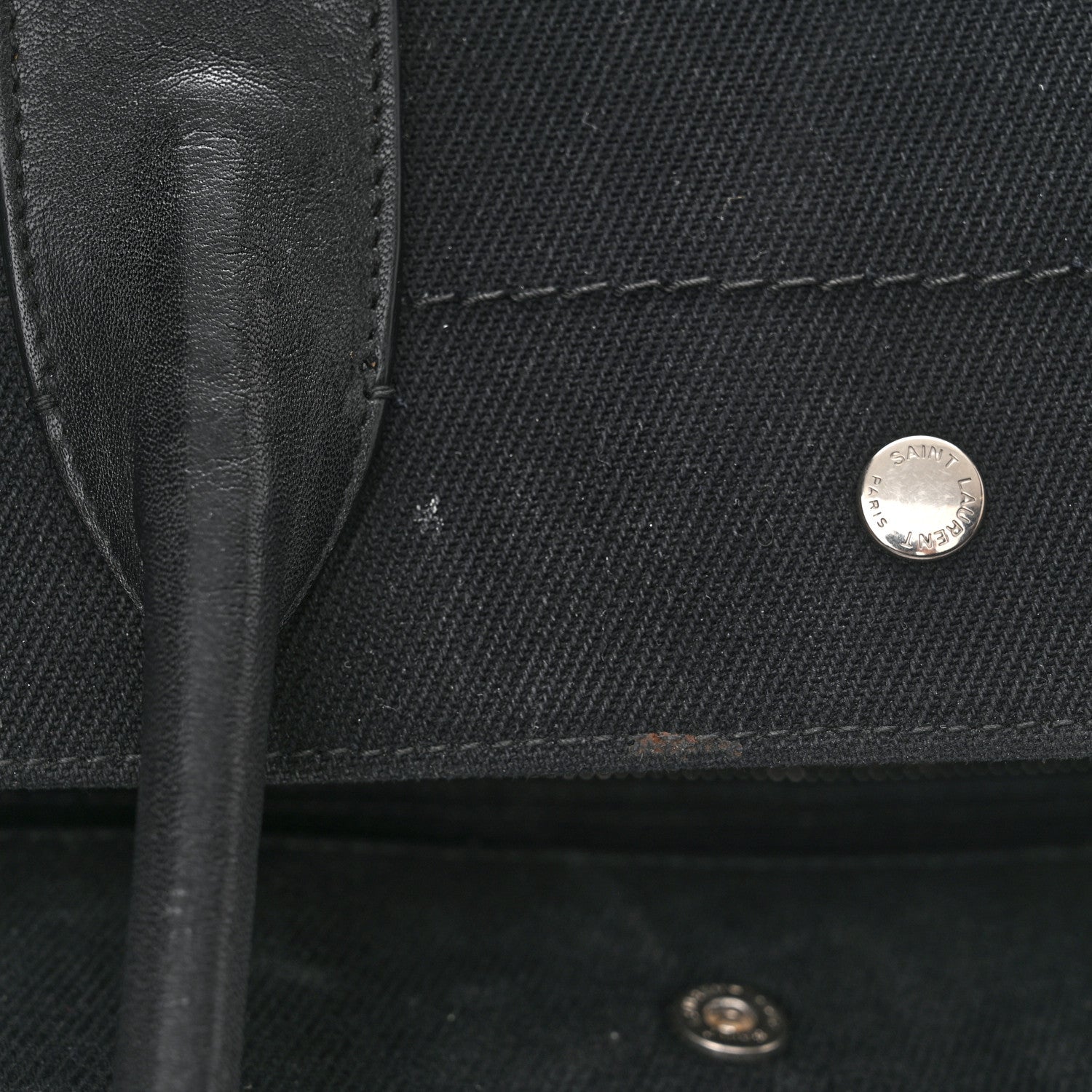 Saint Laurent Linen Calfskin Rive Gauche Tote Black 12 of 15