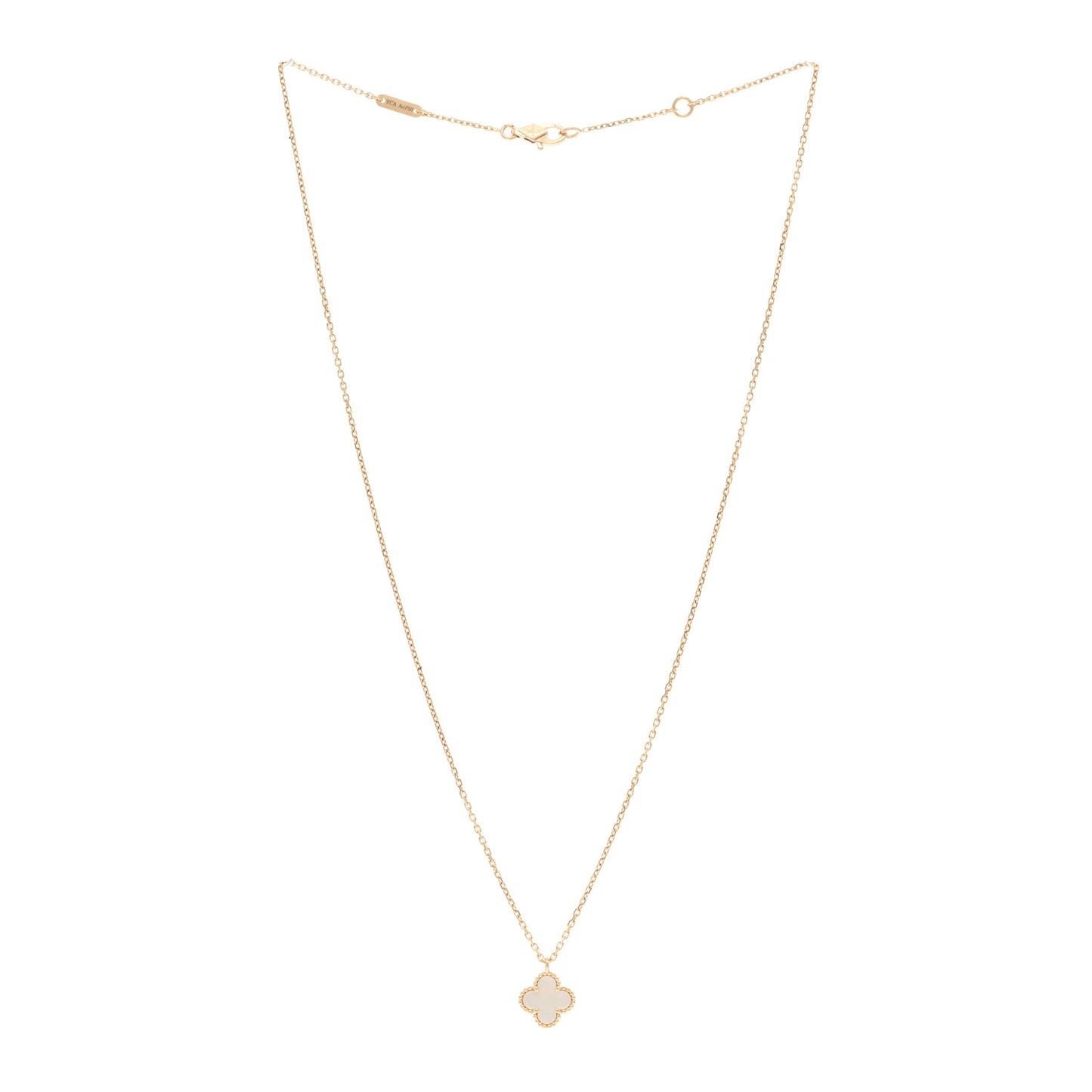 18K Yellow Gold Mother of Pearl Sweet Alhambra Pendant Necklace