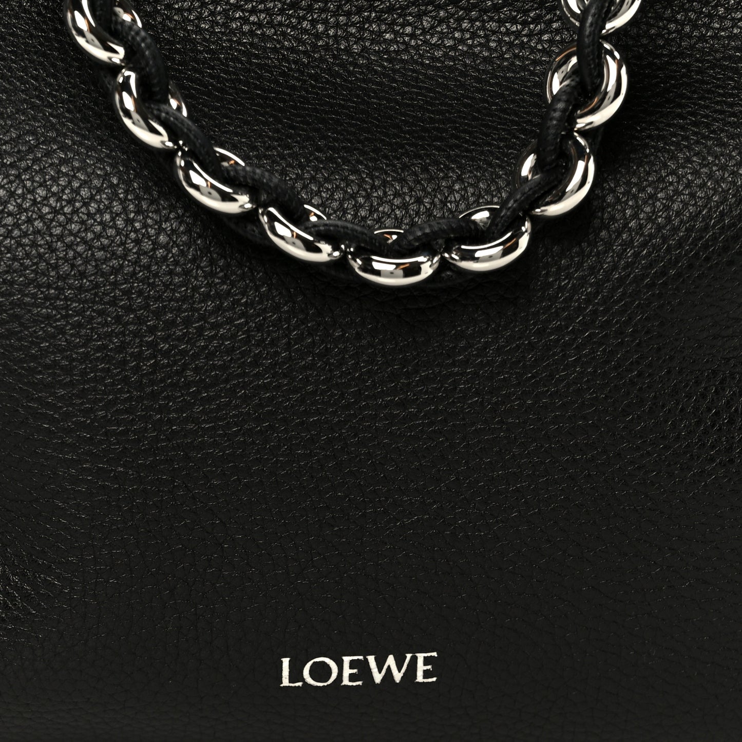 Mellow Nappa Medium Donut Chain Flamenco Knot Purse Black