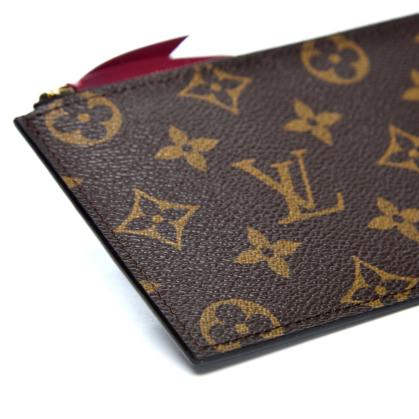 Monogram Felicie Chain Wallet Zippered Insert Fuchsia