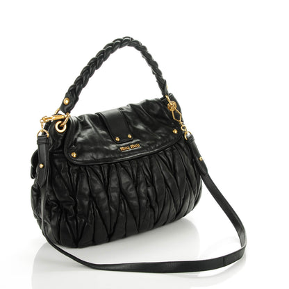 Miu Miu Matelasse Lux Coffer Hobo Nero Black 3 of 8