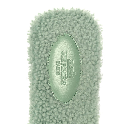 Hermes Woolskin Oran Sandals 40 Vert D'Eau 7 of 8