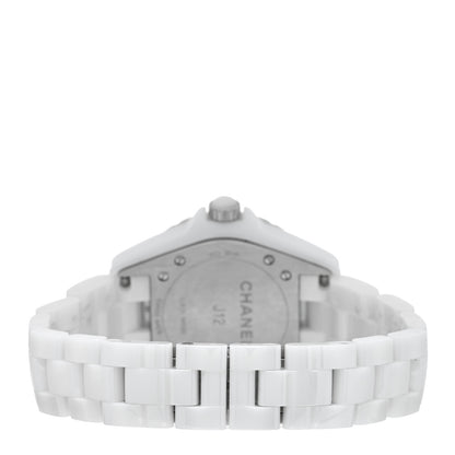 Chanel Stainless Steel Ceramic Diamond Bezel 33mm J12 Quartz Watch White 3 of 5