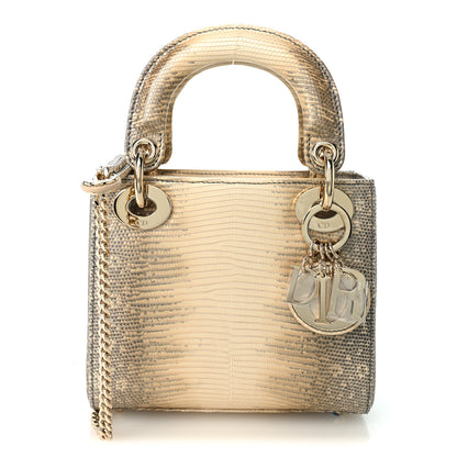 Christian Dior Lizard Ombre Mini Lady Dior Natural 1 of 9