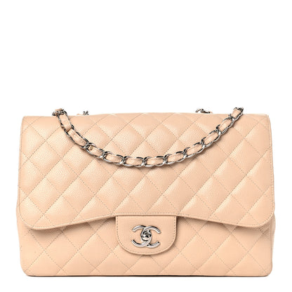 Chanel Caviar Quilted Jumbo Single Flap Beige Clair 1 of 22