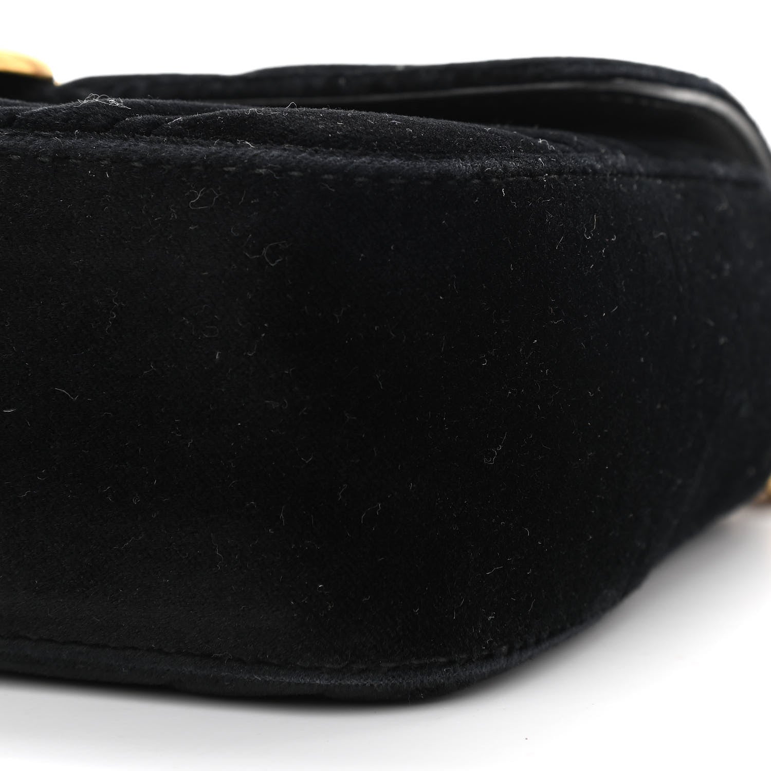 Gucci Velvet Matelasse Mini GG Marmont Shoulder Bag Black 10 of 10
