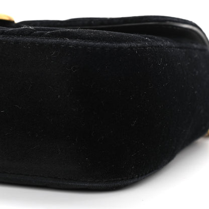 Gucci Velvet Matelasse Mini GG Marmont Shoulder Bag Black 10 of 10