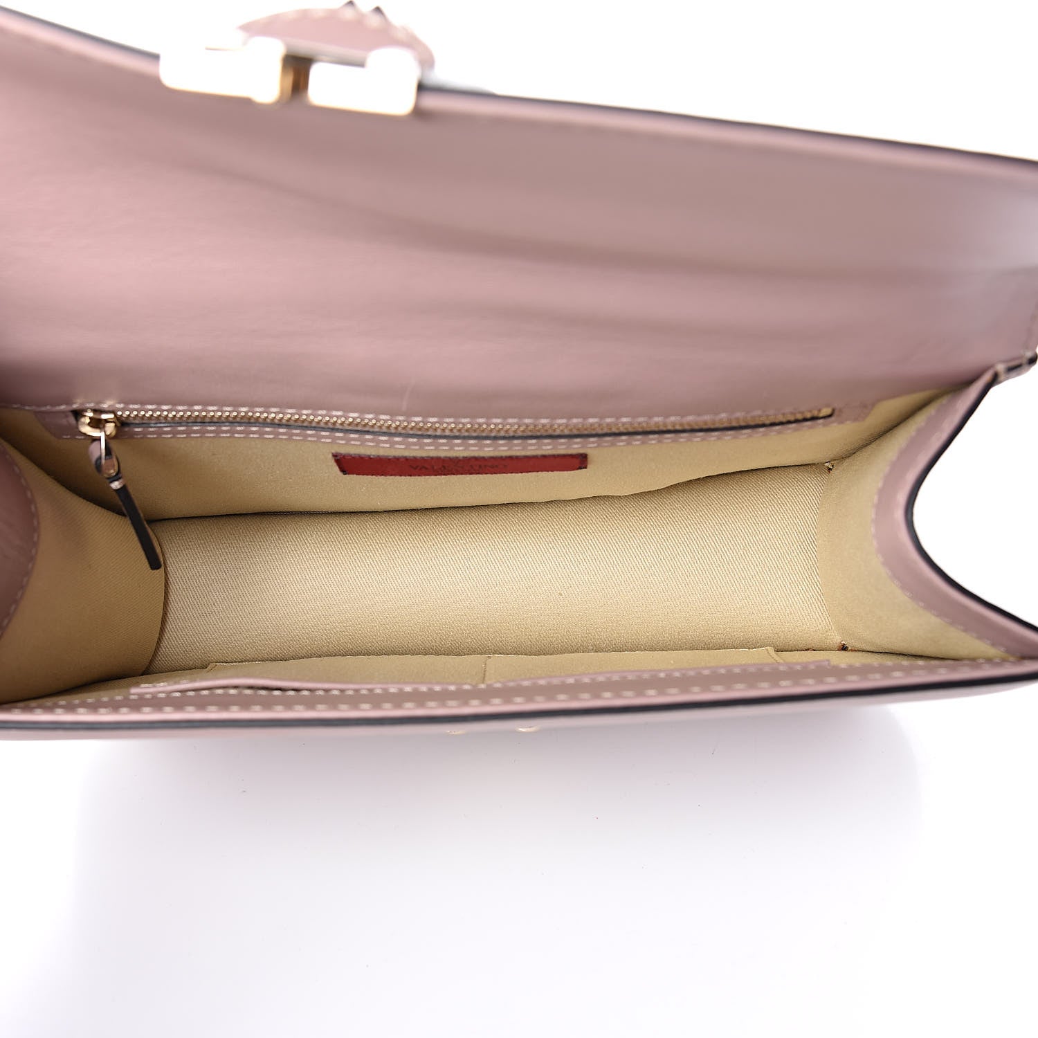 Valentino Garavani Vitello Medium Glam Lock Rockstud Flap Poudre 5 of 12