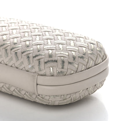 Bottega Veneta Nappa Intrecciato Metallic Placcato Knot Clutch Cream 8 of 9