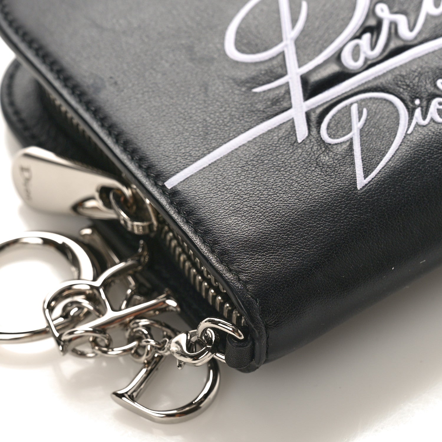 Christian Dior Calfskin Paradise Diorissimo Voyageur Wallet Black 7 of 8