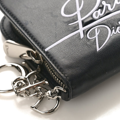 Christian Dior Calfskin Paradise Diorissimo Voyageur Wallet Black 7 of 8