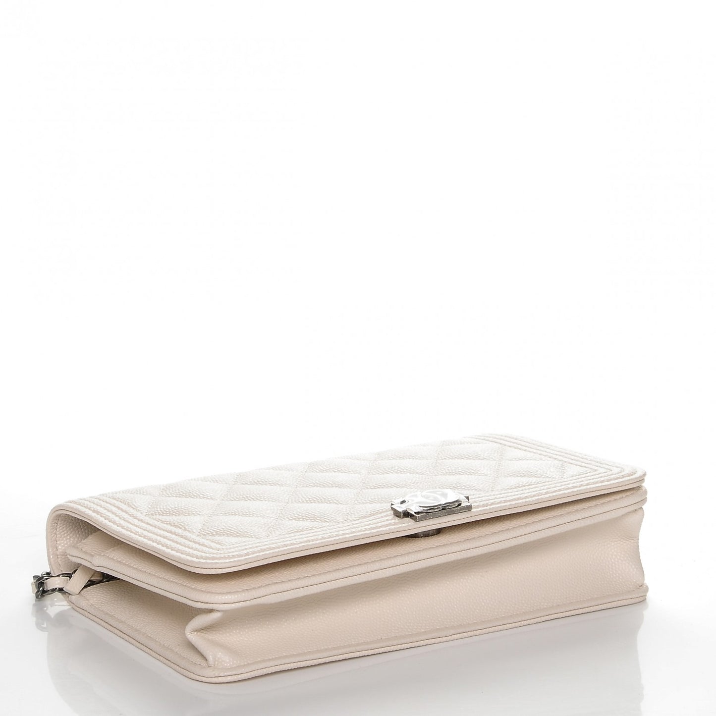 Caviar Quilted Boy Wallet On Chain WOC Ivory