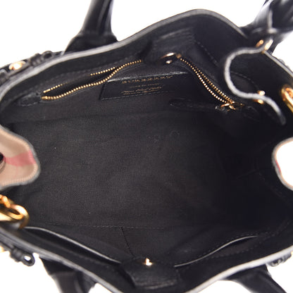 Burberry Grainy Calfskin House Check Small Banner Tote Black 5 of 16