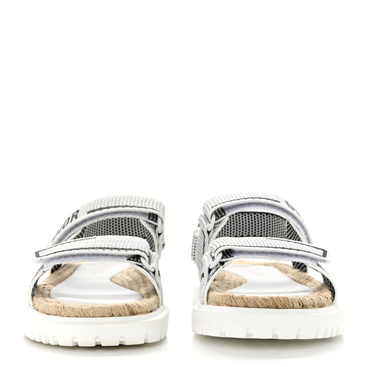 Technical Knit Jute Dioract 10mm Sandals 37 White Black