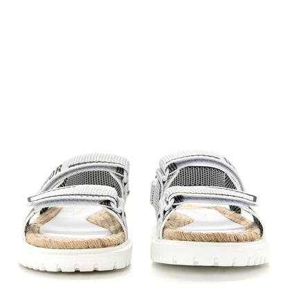 Christian Dior Technical Knit Jute Dioract 10mm Sandals 37 White Black 2 of 9