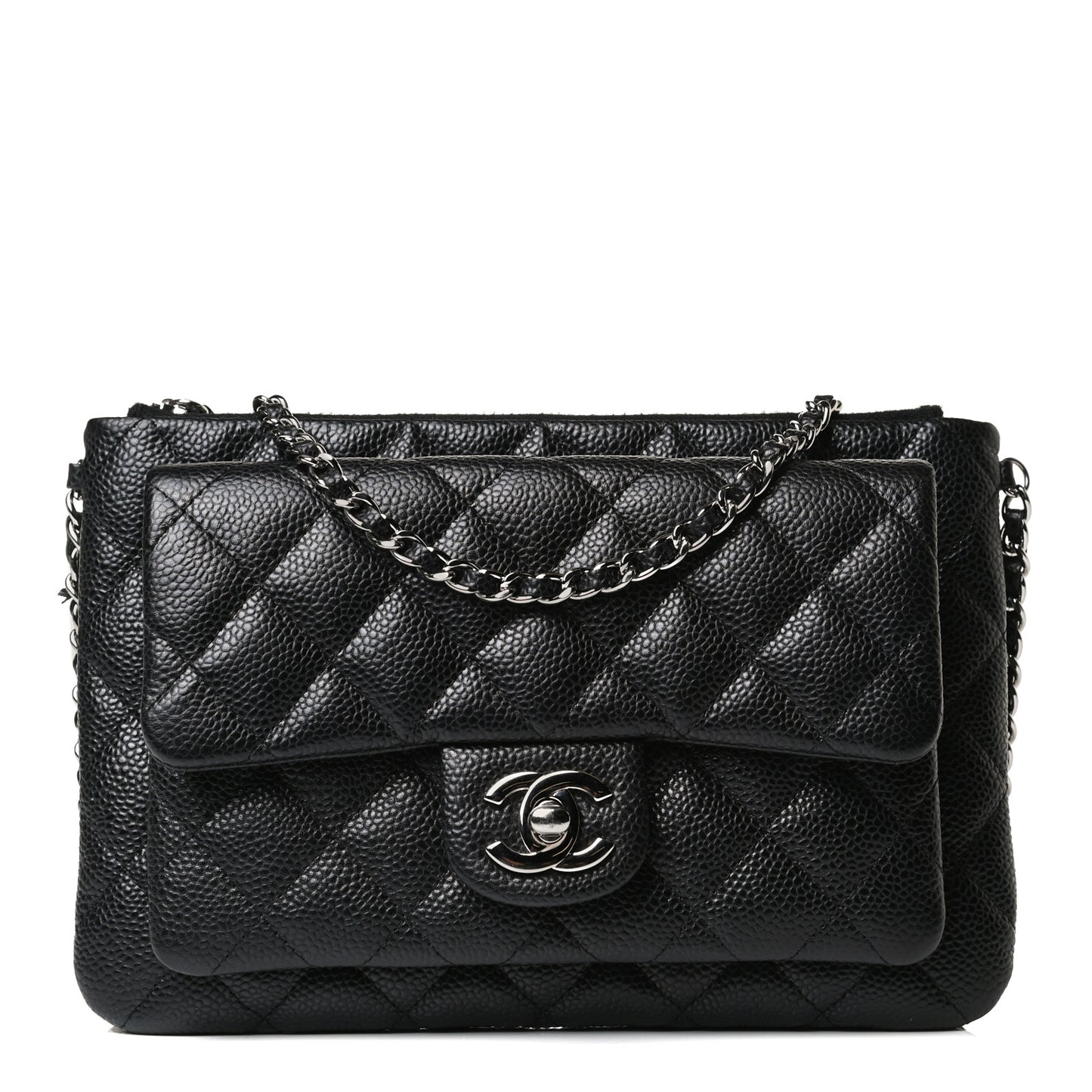 Caviar Quilted Daily Zip Crossbody Bag Black