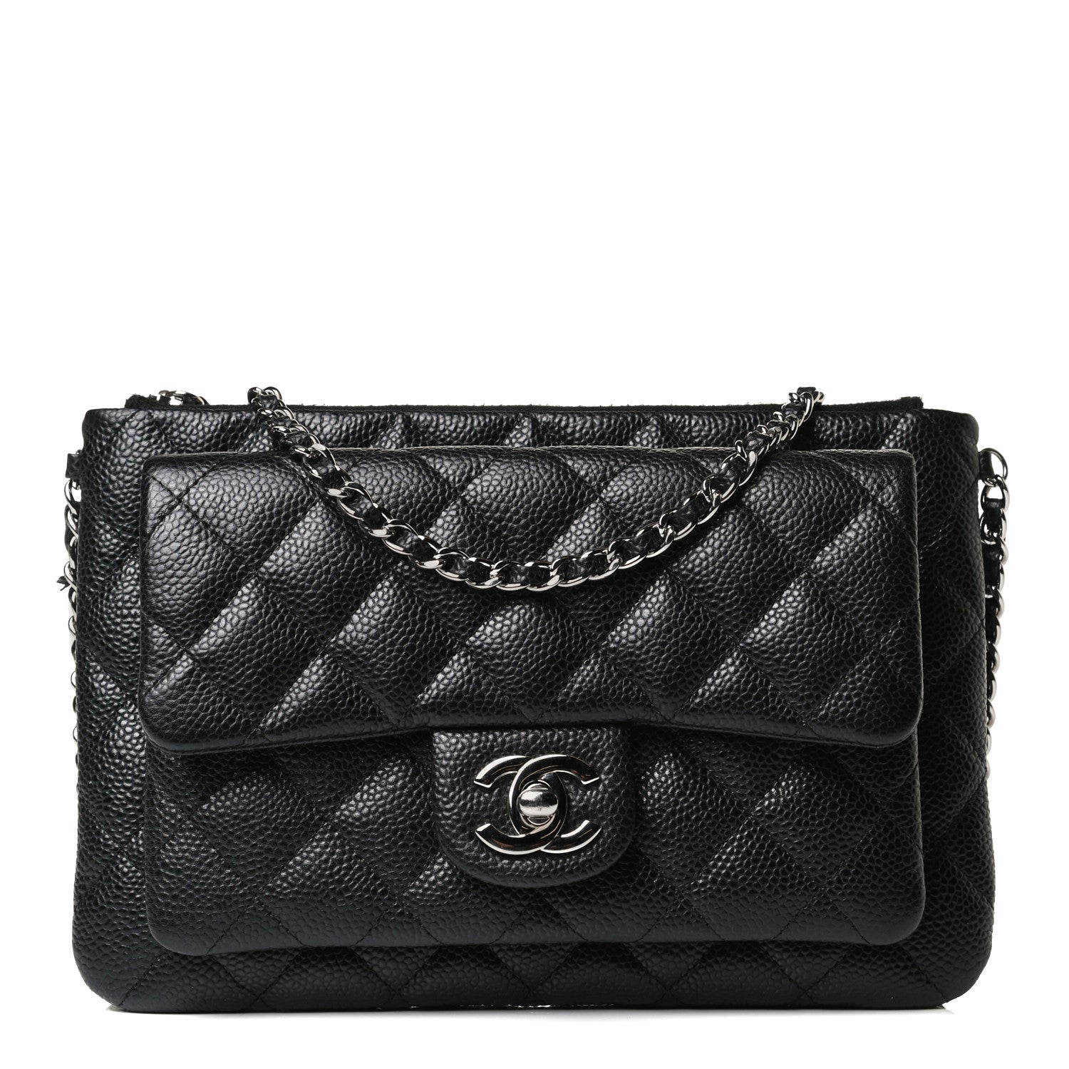 Chanel Caviar Quilted Daily Zip Crossbody Bag Black 1 of 14