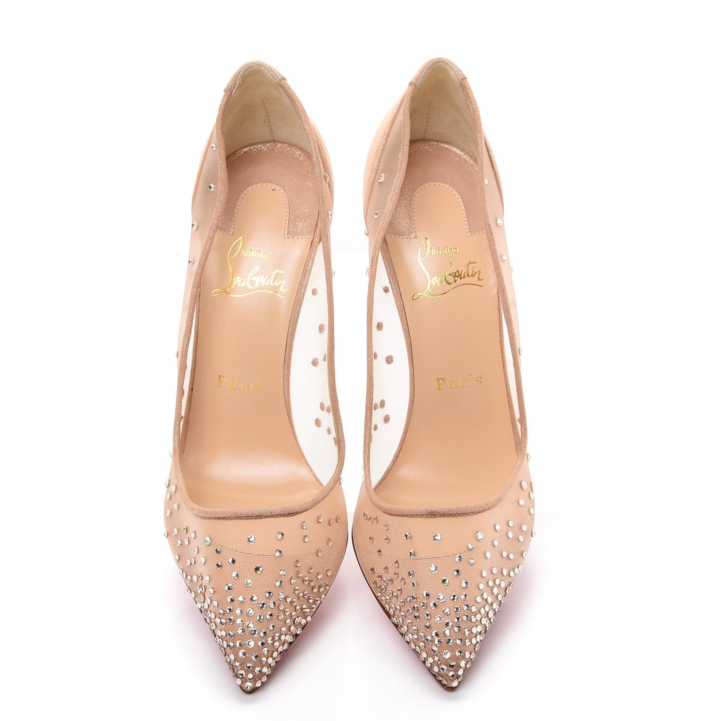Suede Silk Crystal Strass Follies 100 Pumps 38.5 Light Silk