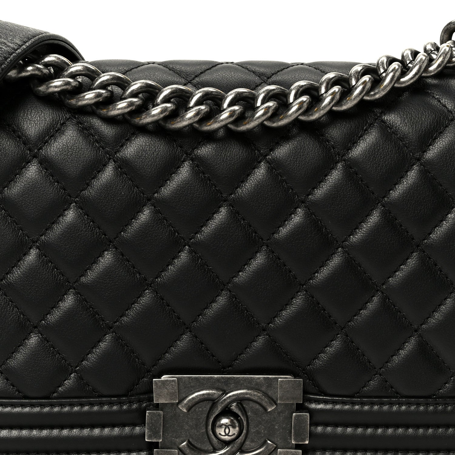 Chanel Calfskin Quilted Medium Boy Flap Black 8 of 10
