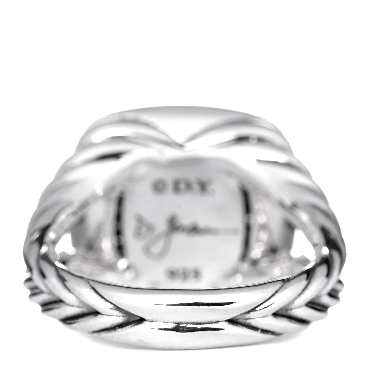 David Yurman Sterling Silver Diamond 14mm Albion Pave Ring 52 6 4 of 6