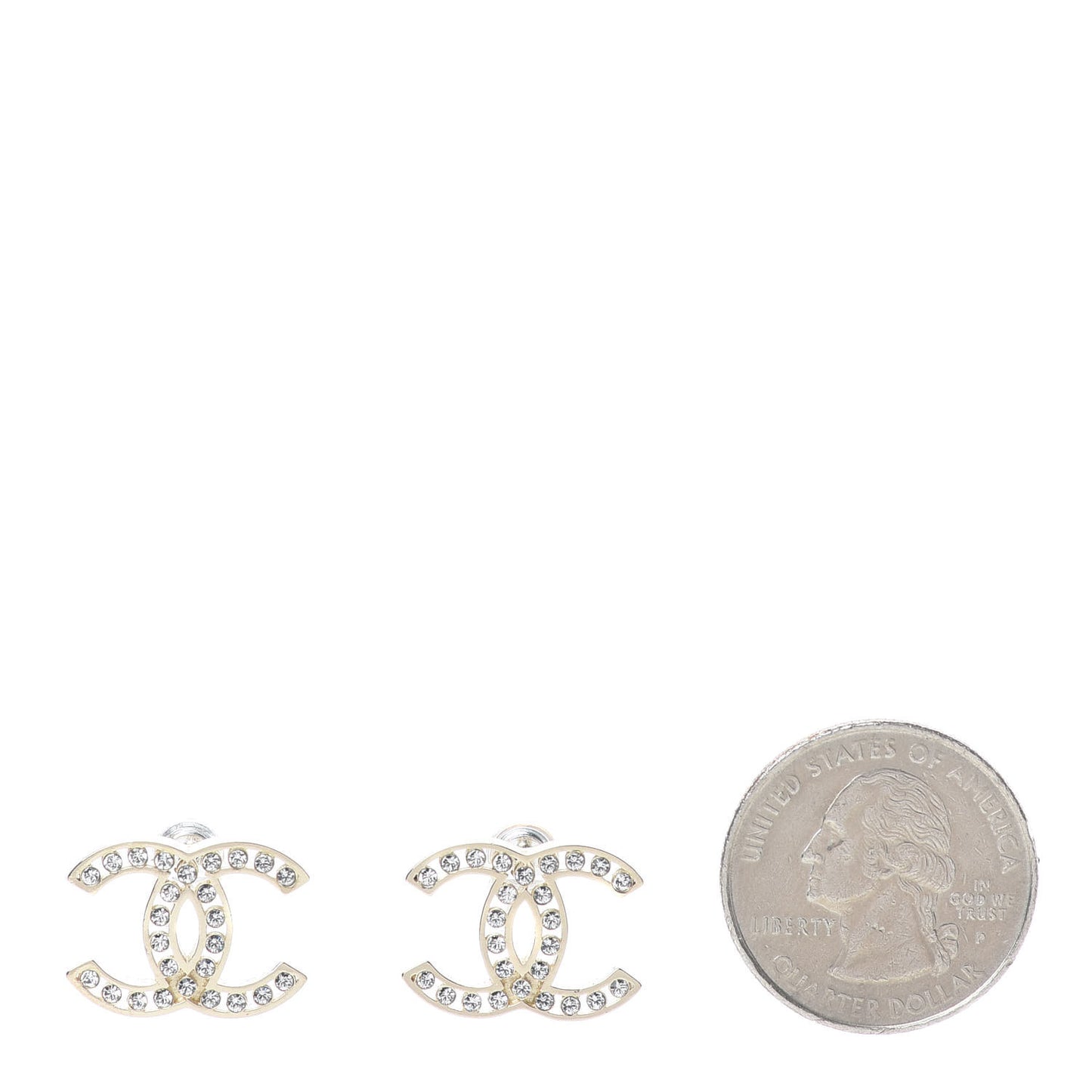 Crystal CC Large Earrings Gold