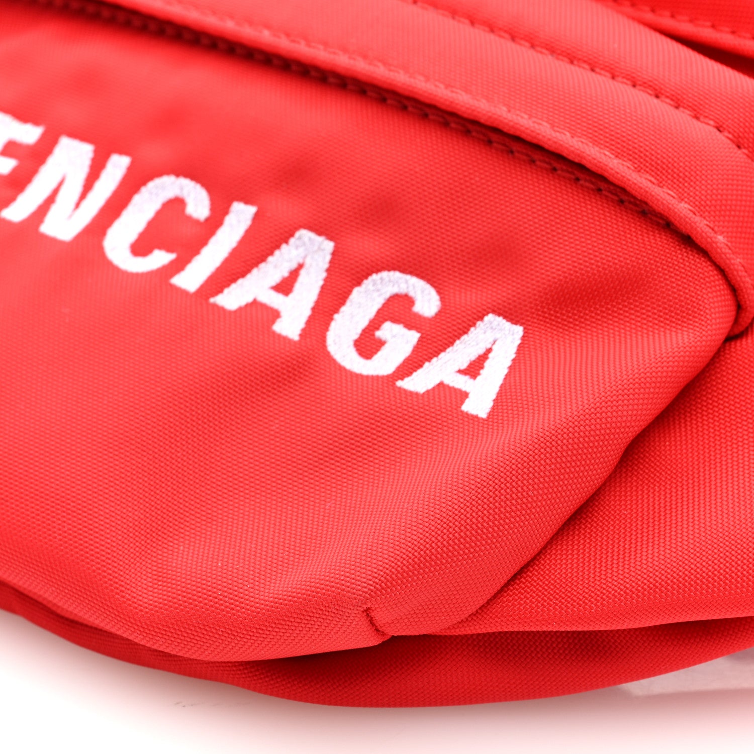 Balenciaga Sport Nylon Logo Embroidered Wheel Beltpack Bright Red White 10 of 10