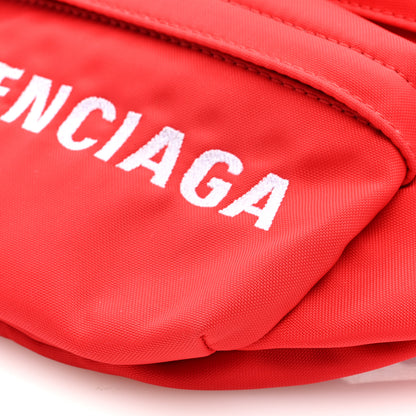 Balenciaga Sport Nylon Logo Embroidered Wheel Beltpack Bright Red White 10 of 10