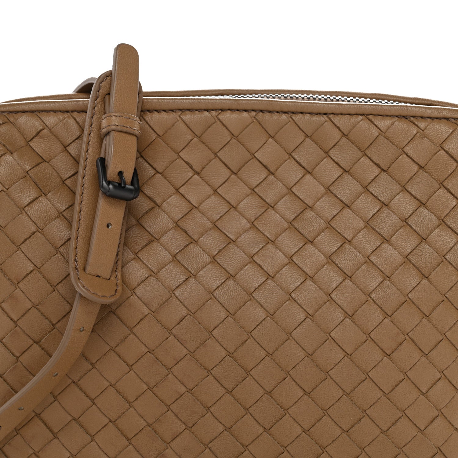 Bottega Veneta Nappa Intrecciato Nodini Crossbody Messenger Camel 9 of 12