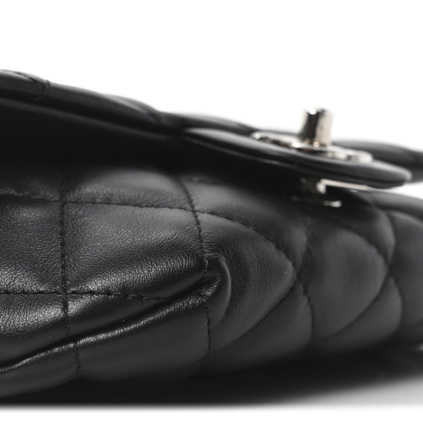 Calfskin Quilted CC Uniform Flap Belt Bag Black