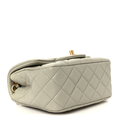 Chanel Lambskin Quilted Mini Pearl Crush Flap Light Grey 4 of 11
